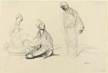 Soldaten bereiten eine Mahlzeit vor, ca. 1914-1919