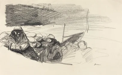 Zwei Soldaten in einem Graben, ca. 1914-1919
