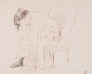 Sitzende Frau