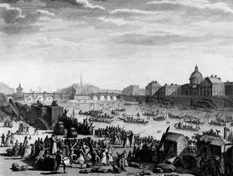 Französische Revolution: Fest in Erinnerung an die Föderation: Spiel auf der Seine in Paris am 18. Juli