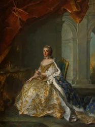 Posthumes Porträt von Louise Elisabeth von Frankreich (1727-1759), Herzogin von Parma, im Hofkleid