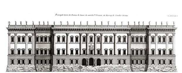 Der Louvre in Paris, Projekt von Gian Lorenzo Bernini: Erhebung der Hauptfassade zur Saint-Germain l