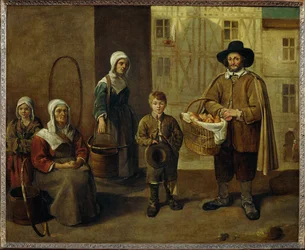 Brotverkäufer und Wasserträgerinnen