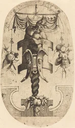 Satyr, der sich nach rechts beugt