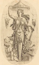 Frau mit Musikinstrument