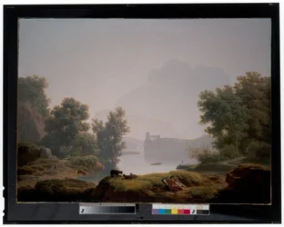 Morgen und Abend: Eine klassische Landschaft mit Hirten, dahinter ein Aquädukt