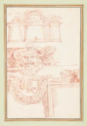 Waffenkammer, Maske und ein Kranz