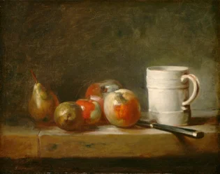 Stillleben mit weißem Becher