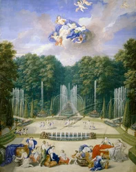 Wasserspiele in den Gärten von Versailles, von Jean Cotelle