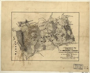 Topographische Karte des Teils von "The Manor of Leeds", der Col. M.G. Harman aus Staunton, Va. gehört