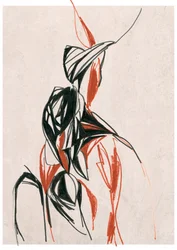 Dynamische rot-schwarze Form