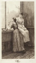 Ohne Titel (Zwei Mädchen am Fenster)