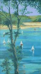 Salcombe durch die Bäume
