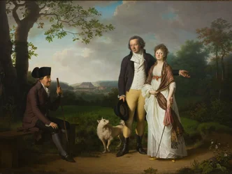 Niels Ryberg mit seinem Sohn Johan Christian und seiner Schwiegertochter Engelke, geb. Falbe
