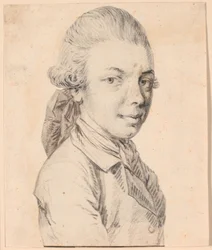 Selbstporträt als junger Mann. Brustbild im Dreiviertelprofil nach rechts