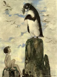 Und dort sah er den letzten der Riesenalks, aus The Water Babies von Charles Kingsley, veröffentlicht 1916