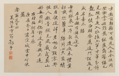 Kalligraphie mit sechzehn vertikalen Schriftzeilen