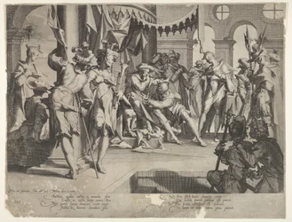 Der Richter Bias vergießt Tränen, Platte IX aus Thronus Justitiæ, 1605