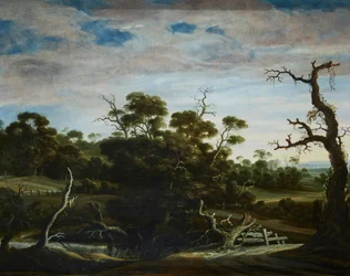 Hügelige Landschaft mit Bäumen