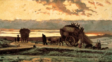 Trauer. Schmerz (oder Winter): Szene mit Bauernfamilien, die von ihrem Land vertrieben werden. (1843-1894). 1876. Barcelona. Nationales Kunstmuseum von Katalonien.