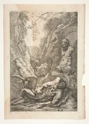 Satyr und Silenos, aus Sculpturae Veteris Admirata