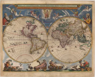 Karte der Welt. Doppelte Hemisphäre