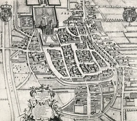 Karte von Racconigi, Gravur von Joan Blaeu (1596-1673), Italien