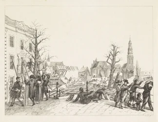 Ruinen in Leiden nach der Pulverexplosion, 1807