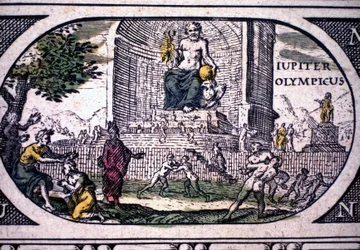 Darstellung der sieben Weltwunder: die Statue des Zeus von Phidias - in 