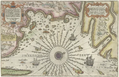 Karte der Küste Schwedens zwischen Kalmar und Stockholm