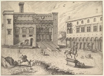 Ansicht des Campidoglio auf dem Kapitolinischen Hügel, aus der Serie Operum antiquorum romanorum, 1562