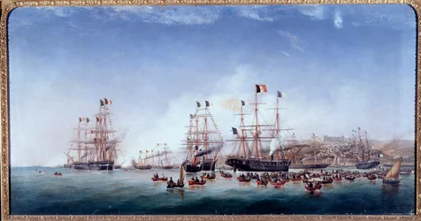 Italienisches Schiff Regina Maria Pia im Hafen von Lissabon