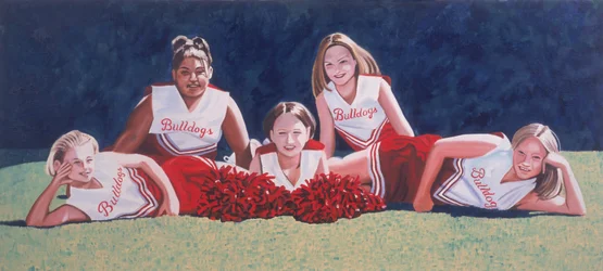 Junior High School Cheerleader auf dem Rasen, 2003