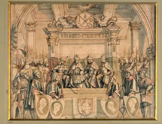 Huldigung an die Kaiser Albrecht II., Friedrich III., Maximilian I. und Karl V.