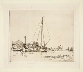 Das vertäute Boot