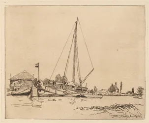 Das vertäute Boot (La Barque amarrée)