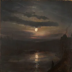 Mondschein über der Elbe