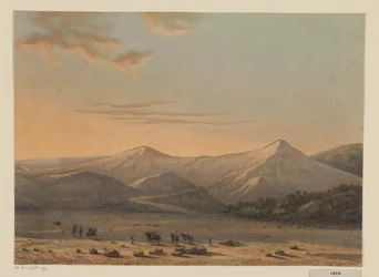 Ansicht des Bromo-Vulkans (Der feuerspeiende Berg Bromo im Jahr 1856, Residenz Probolingo)