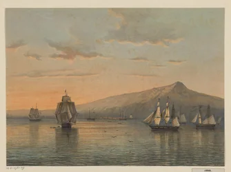 Ansicht des Ankerplatzes bei Anjer auf Java