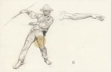 Studie eines stehenden Mannes und eines Arms