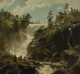 Landschaft mit Wasserfall