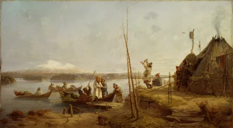 Hochzeitsheimkehr am See Hornavan