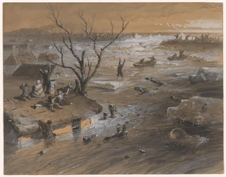 Deichbruch bei Brakel, 4. Januar 1861