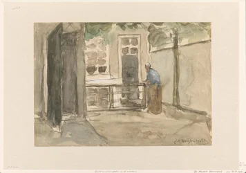 Ansicht eines Innenhofs aus dem Atelier des Künstlers in der Kazernestraat in Den Haag