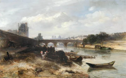 Blick auf die Seine in Richtung Pont Royal und Pavillon de Flore