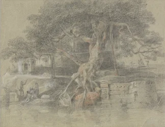 Ein sterbender Hindu wird zum Fluss Ganges gebracht