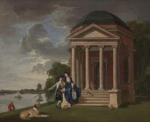 David Garrick und seine Frau bei seinem Tempel zu Shakespeare, Hampton