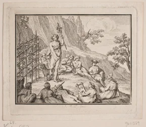 Vignette. Bacchus und die Musen