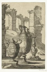 Drei Vasen und ein Kerzenhalter (Materiem superabat opus)