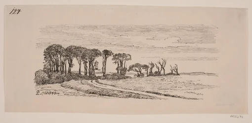 Landschaft mit einer Reihe von Bäumen
